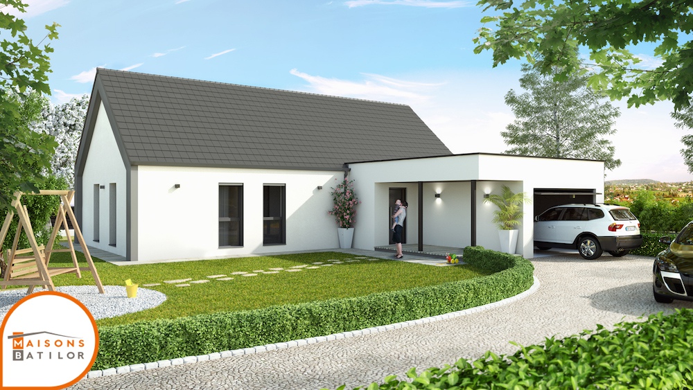 plan maison 1 pan toiture